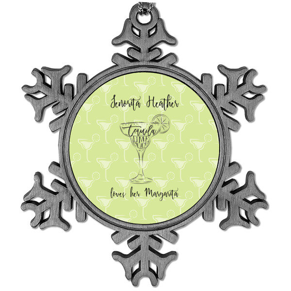 Custom Margarita Lover Vintage Snowflake Ornament (Personalized)