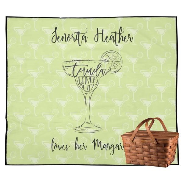 Custom Margarita Lover Outdoor Picnic Blanket (Personalized)