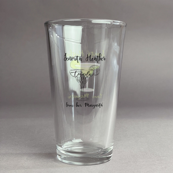Custom Margarita Lover Pint Glass - Full Color Logo (Personalized)