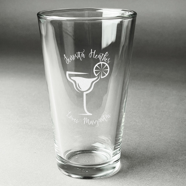 Custom Margarita Lover Pint Glass - Engraved (Single) (Personalized)