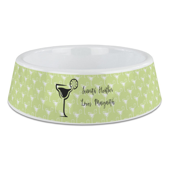 Custom Margarita Lover Plastic Dog Bowl - Large (Personalized)