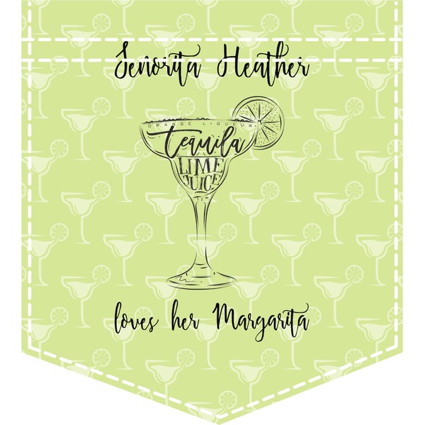 Custom Margarita Lover Iron On Faux Pocket (Personalized)