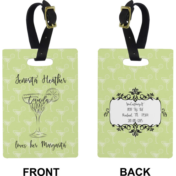 Margarita Lover Rectangle Luggage Tag (Front + Back)