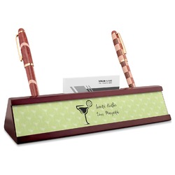 Margarita Lover Red Mahogany Nameplate with Business Card Holder (Personalized)
