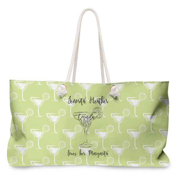 Custom Margarita Lover Large Tote Bag with Rope Handles (Personalized)
