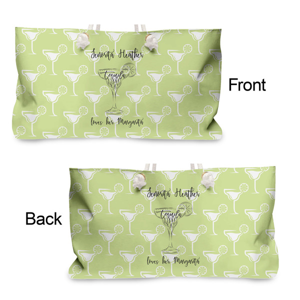 Margarita Lover Large Rope Tote - From & Back View