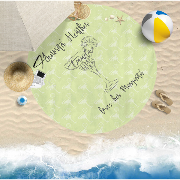 Margarita Lover Round Beach Towel Lifestyle