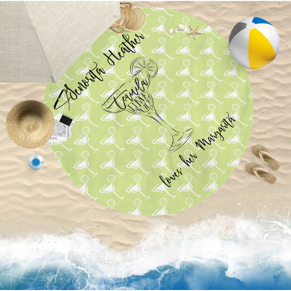 Margarita Lover Round Beach Towel Lifestyle