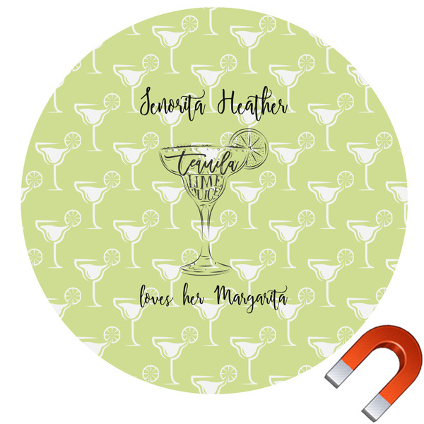 Custom Margarita Lover Round Car Magnet - 6" (Personalized)