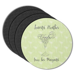 Margarita Lover Round Rubber Backed Coasters - Set of 4 (Personalized)