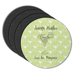 Margarita Lover Round Rubber Backed Coasters - Set of 4 (Personalized)