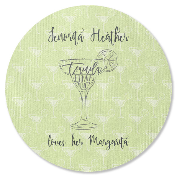 Custom Margarita Lover Round Rubber Backed Coaster (Personalized)
