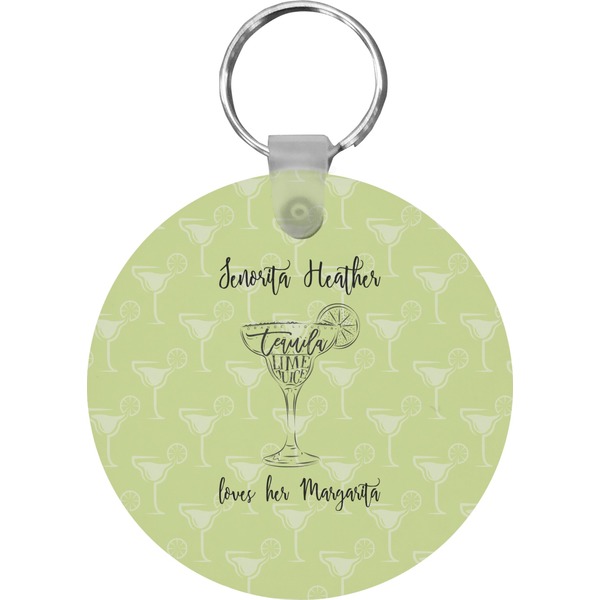 Custom Margarita Lover Round Plastic Keychain (Personalized)