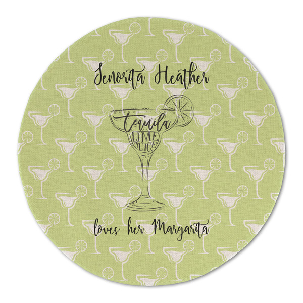 Custom Margarita Lover Round Linen Placemat - Single Sided (Personalized)
