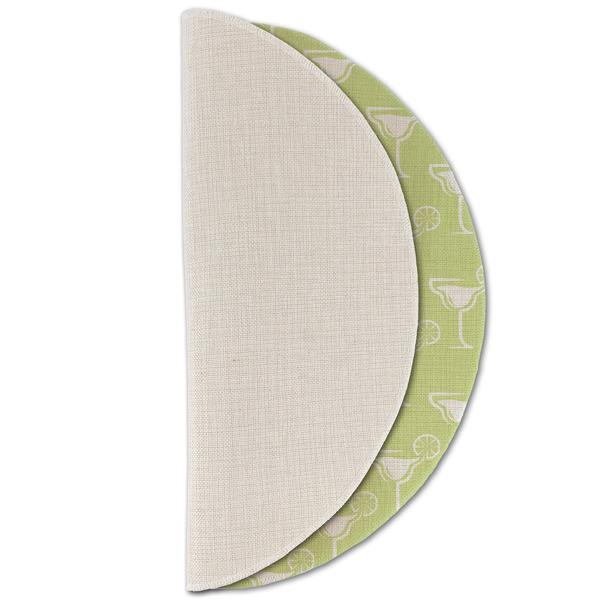 Margarita Lover Round Linen Placemats - HALF FOLDED (single sided)