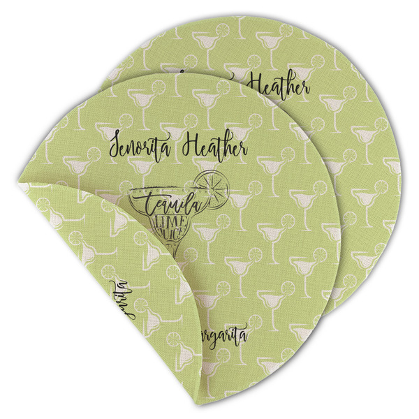 Margarita Lover Round Linen Placemats - MAIN (Double-Sided)