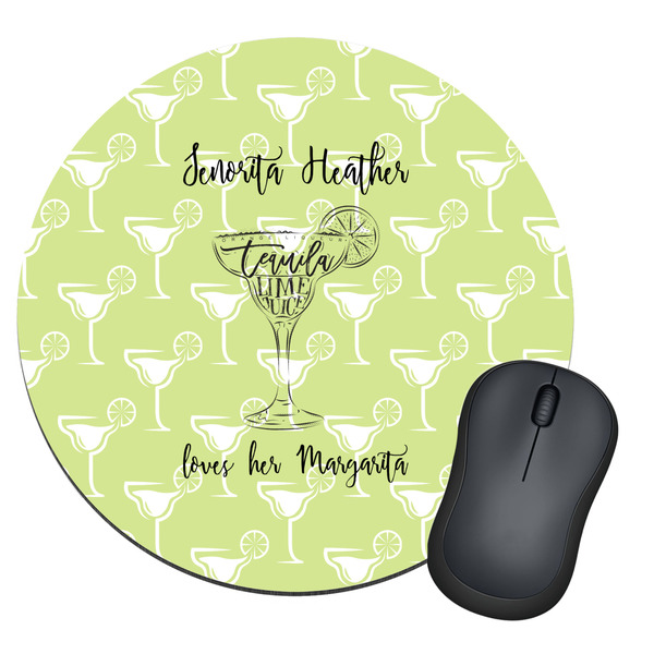 Custom Margarita Lover Round Mouse Pad (Personalized)