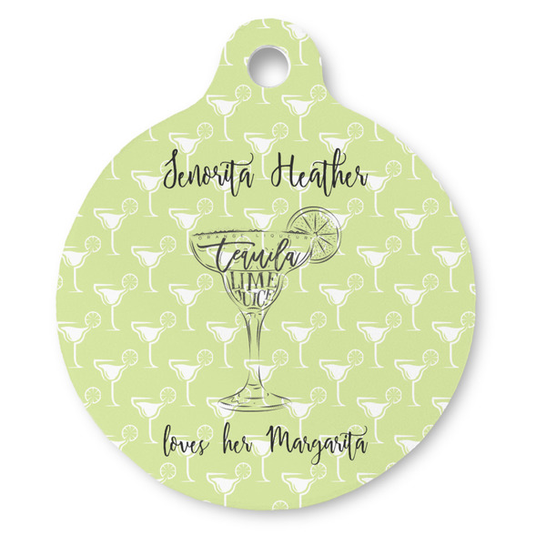 Custom Margarita Lover Round Pet ID Tag (Personalized)