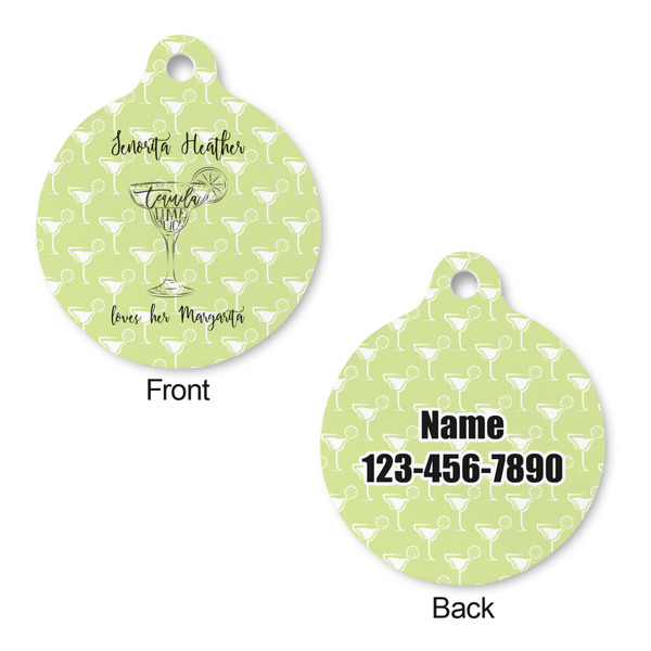 Margarita Lover Round Pet Tag - Front & Back