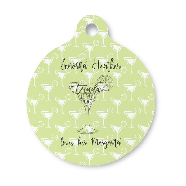 Custom Margarita Lover Round Pet ID Tag - Small (Personalized)