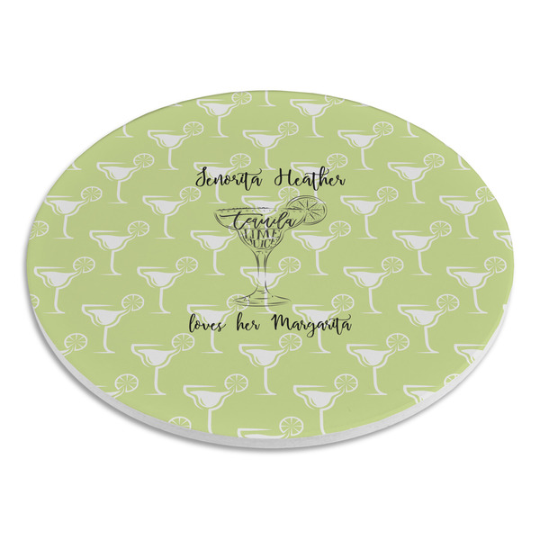 Margarita Lover Round Stone Trivet - Angle View