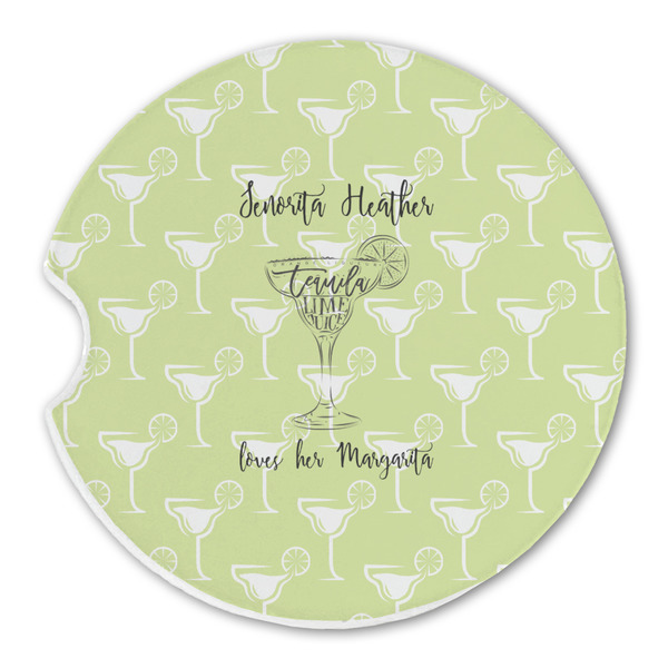 Custom Margarita Lover Sandstone Car Coaster - Single (Personalized)