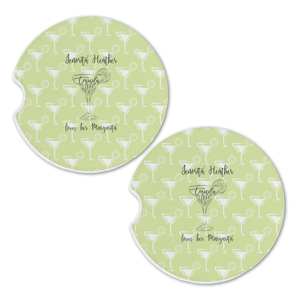 Margarita Lover Sandstone Car Coasters - Set of 2