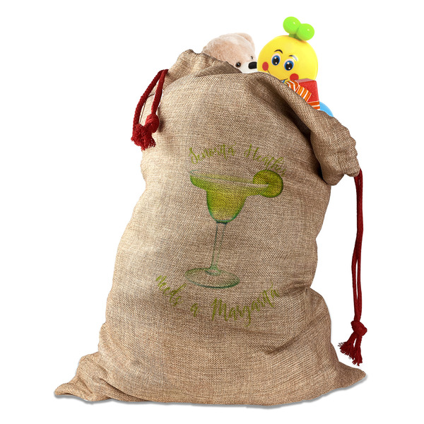 Margarita Lover Santa Bag - Front (stuffed w toys) PARENT