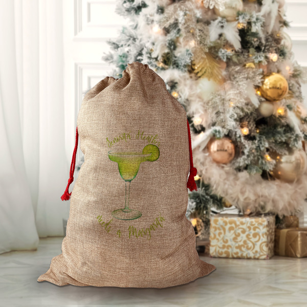 Margarita Lover Santa Bag - Front (stuffed)