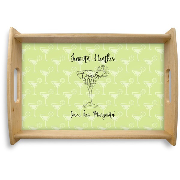 Custom Margarita Lover Natural Wooden Tray - Small (Personalized)
