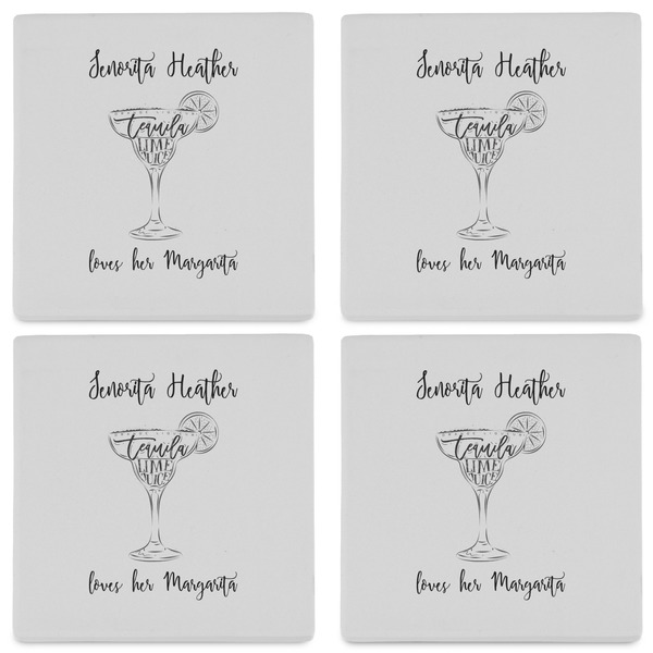Margarita Lover Set of 4 Sandstone Coasters - See All 4 View
