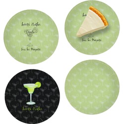 Margarita Lover Set of 4 Glass Appetizer / Dessert Plate 8" (Personalized)