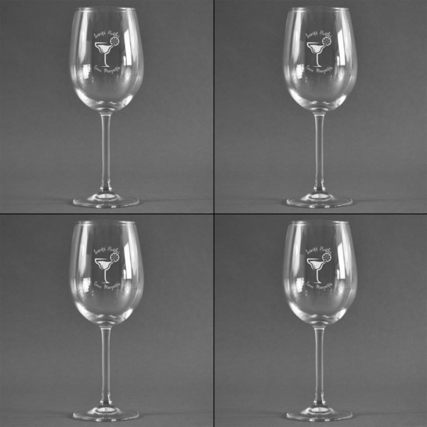 Margarita Lover Set of Four Personalized Wineglasses (Approval)