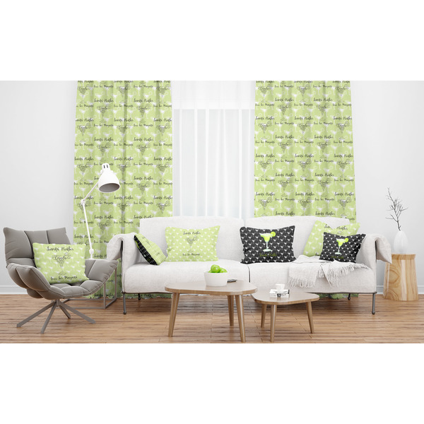 Margarita Lover Sheer and Custom Curtains in Room with Matching Pillows