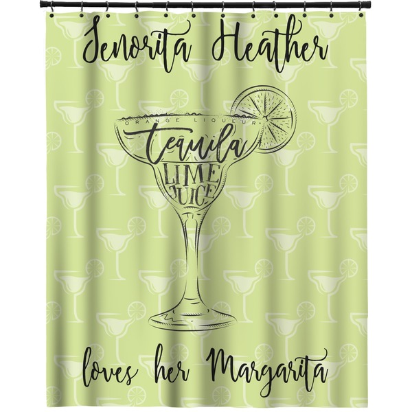 Custom Margarita Lover Extra Long Shower Curtain - 70"x84" (Personalized)