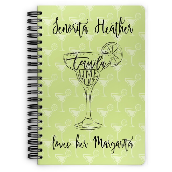 Custom Margarita Lover Spiral Notebook - 7x10 w/ Name or Text