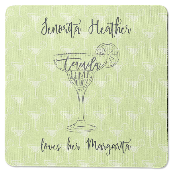 Custom Margarita Lover Square Rubber Backed Coaster (Personalized)