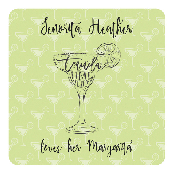 Custom Margarita Lover Square Decal - Large (Personalized)