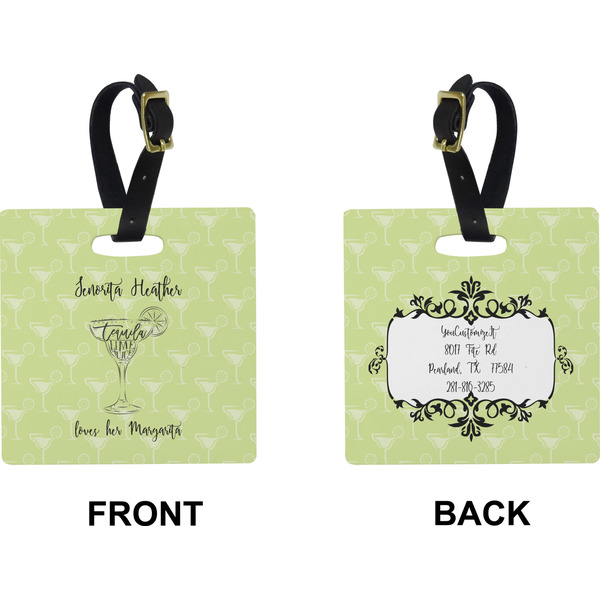 Margarita Lover Square Luggage Tag (Front + Back)