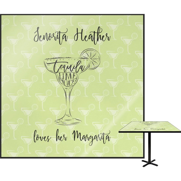 Custom Margarita Lover Square Table Top - 24" (Personalized)