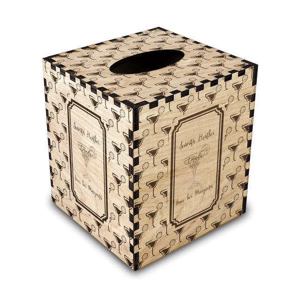 Custom Margarita Lover Wood Tissue Box Cover (Personalized)