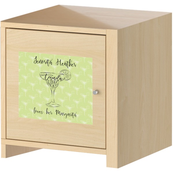 Margarita Lover Square Wall Decal on Wooden Cabinet