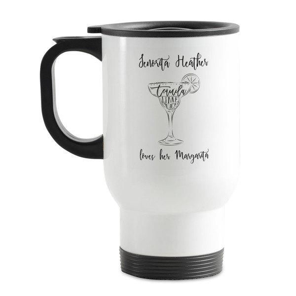 Custom Margarita Lover Stainless Steel Travel Mug with Handle