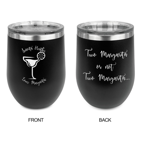 Margarita Lover Stainless Wine Tumblers - Black - Double Sided - Approval