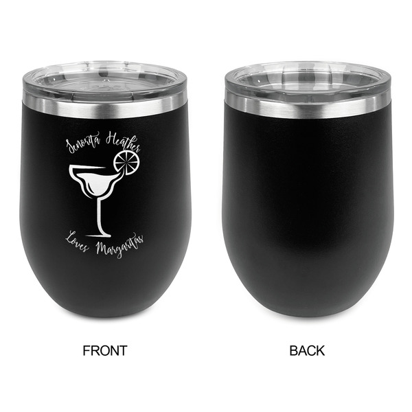 Margarita Lover Stainless Wine Tumblers - Black - Single Sided - Approval