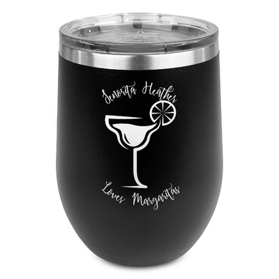 Custom Margarita Lover Stemless Wine Tumbler - 5 Color Choices - Stainless Steel  (Personalized)