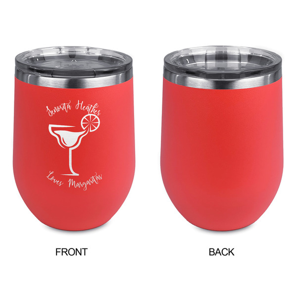 Margarita Lover Stainless Wine Tumblers - Coral - Single Sided - Approval