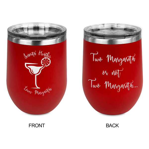 Margarita Lover Stainless Wine Tumblers - Red - Double Sided - Approval
