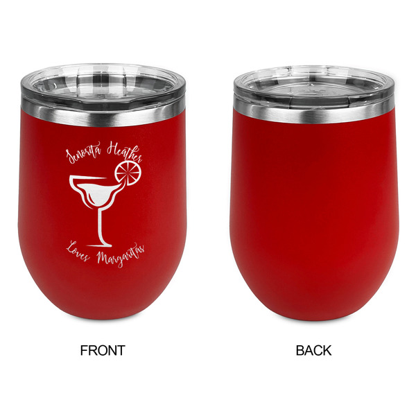 Margarita Lover Stainless Wine Tumblers - Red - Single Sided - Approval