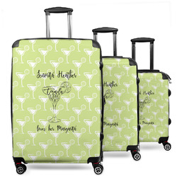 Margarita Lover 3 Piece Luggage Set - 20" Carry On, 24" Medium Checked, 28" Large Checked (Personalized)
